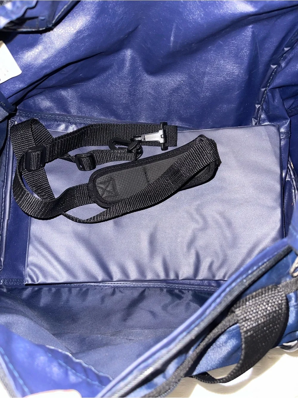 adidas Navy Duffel Bag with White Logo